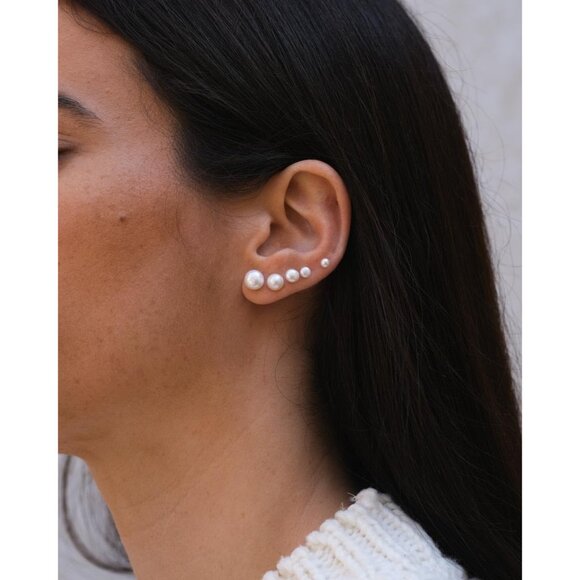 Dainty Pearl Earrings for Women: Hypoallergenic 6 Pairs AAA+ Quality Freshwater - Picture 5 of 6